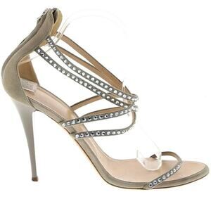 Giuseppe Zanotti Womens 40 US 8.5 Crystal Rhinestones Embellished Sandals Gray